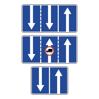 Дорожный знак 5.15.7 «Направление движения по полосам»